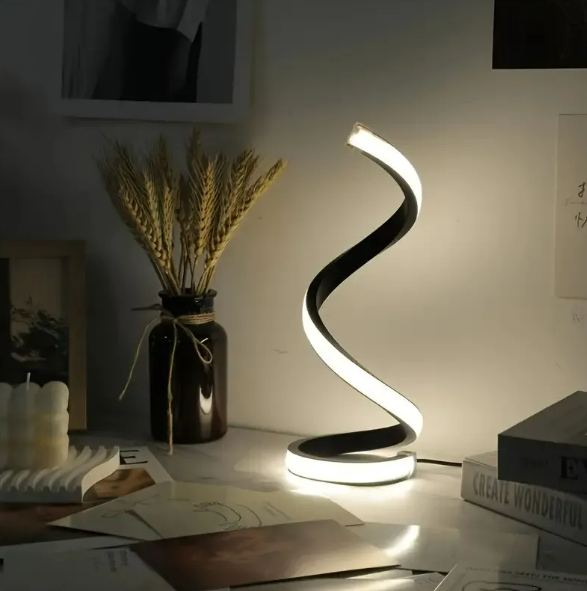 Lámpara de Mesa LED con Diseño Espiral