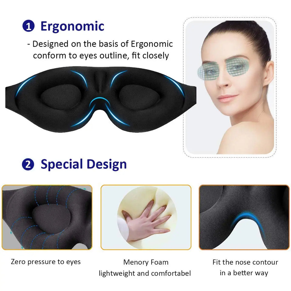 Máscara de Ojos 3D Ergonómica para Dormir