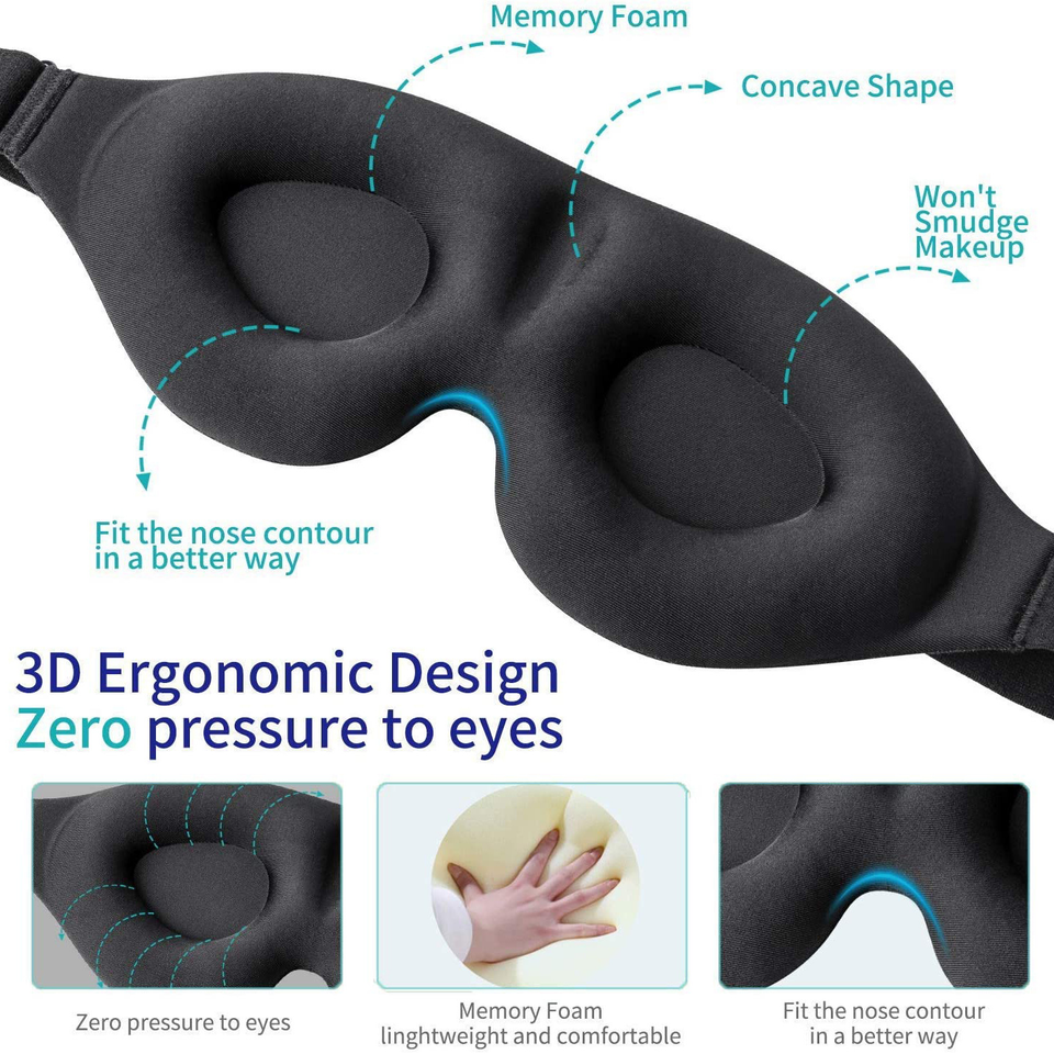 Máscara de Ojos 3D Ergonómica para Dormir